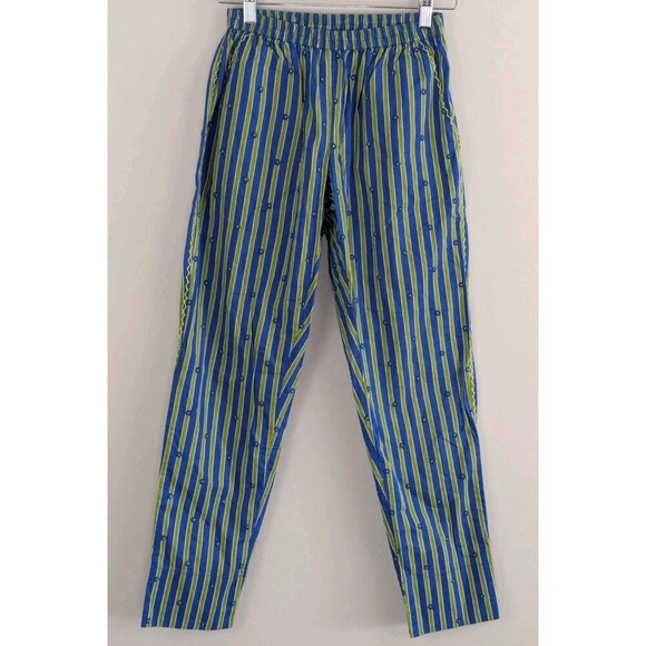 Nimo with Love Womens XS Organic Cotton Pants Pockets Striped Embroidered Boho - Picture 1 of 8